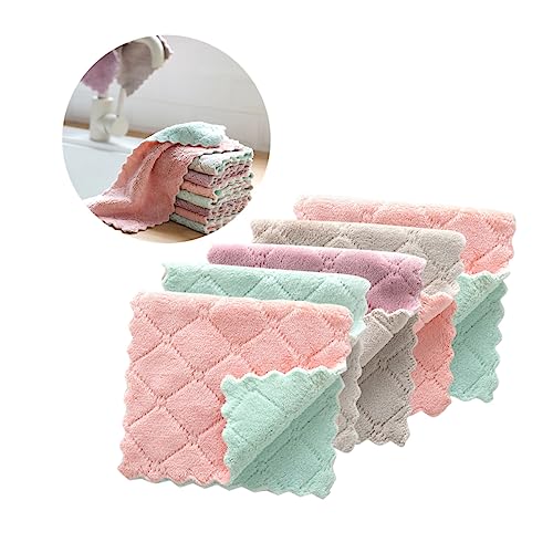 Mikikit 5Piezas Paños de Cocina Microfibra Absorbentes de Doble Colores Aleatorios Limpieza