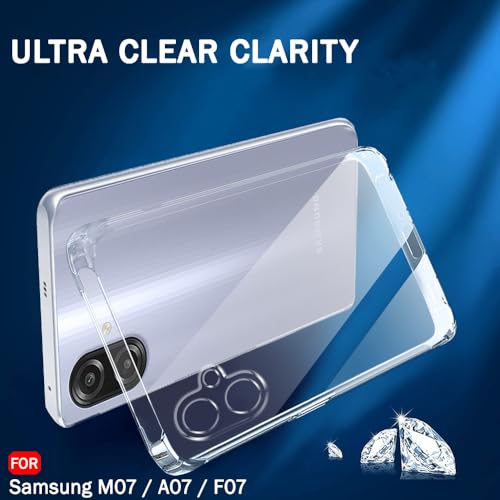 Image of TheGiftKart Back Cover Soft Case for Samsung Galaxy M07 / F07 | Best Camera Protection | Inbuilt Dust Plugs & Anti-Slip Grip | Ultra Clear Slim Cover Case for Samsung M07 / F07 (Silicone, Transparent)