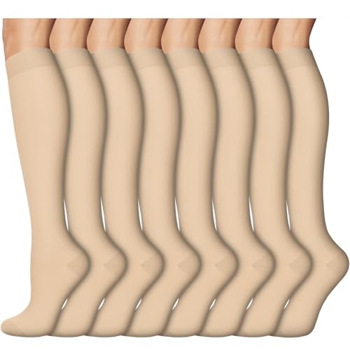 Image of 8 Pairs Compression Socks for Women & Men,Support Compression Stockings for Medical Running Athletic