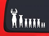 LVE Decals Deer Family with Pink Bows - White Hunting Window Decal Sticker