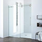 VIGO Adjustable 48 - 52 in. W x 74 in. H Frameless Sliding Rectangle Shower Door with Clear Tempered