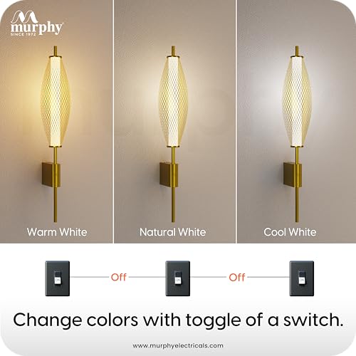 Image of Murphy Glint Mesh 12W Wall Light |Aluminium Body |Golden Finish| Pack of 2 | 3-in-1 Color Changing LED (Cool White /Warm White /Natural White) with 2-Year Warranty