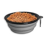 【 Duradero y Seguro 】- Este comedero plegable esta echo de silicona 100% de alta calidad, sin BPA para uso alimentario. El bebedero portátil se puede lavar fácilmente y no es nada toxico. Textura suave y resistente a nuestro mas fiel amigo.