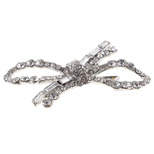 DEARMAMY clip de zapatos enjoyado patas nupcial revestimientos paseo boda Decoración de novia clip para zapatos con lazo de pedrería decoración de zapatos de diamantes de imitación aleación