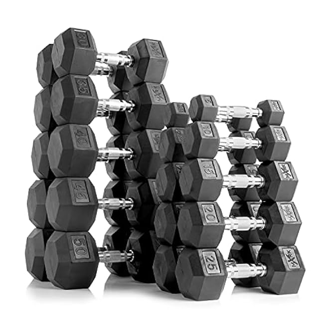 XMARK Dumbbell Set with Rack, Weights Dumbbells, Multiple Free Weights and Horizontal Storage for Home Gym Strength Training, Storage Rack Color Options