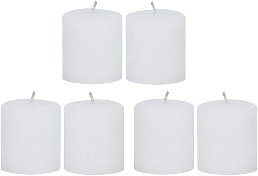 LIGHT JEWELSLight Jewels Wax Handcrafted Pillar Candles for Wedding, Birthday, Home and Party Decoration (Pack of 6, White)