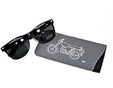 Sonnenbrille mit Simsonschriftzug, Kunststoffgestell, schwarz, UV400-Sonnenschutz + Bisomo Sticker