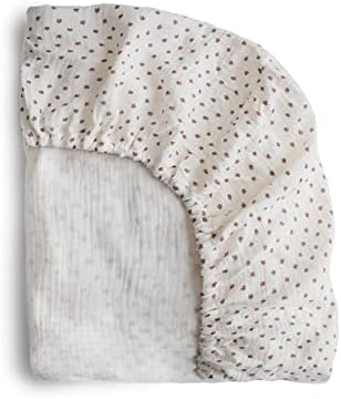 mushie Extra Soft Muslin Fitted Mini Crib Sheet | 24"x 38" (Bloom)