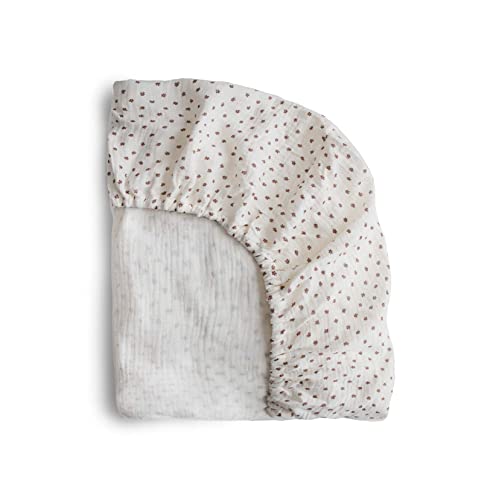 Image of mushie Extra Soft Muslin Fitted Mini Crib Sheet | 24"x 38" (Bloom)