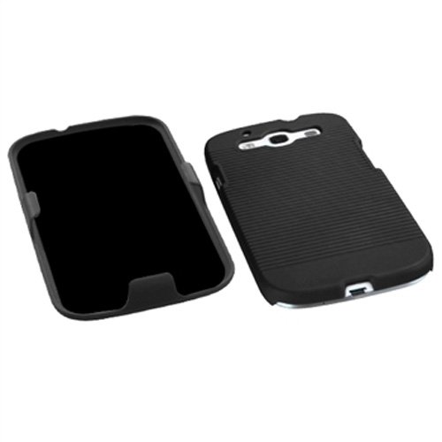 Black Hard Shell Case Combo Cover Holster Belt Clip With Kickstand For Verizon Samsung Galaxy S3 Sch-I535 (S3 Iii) #TOP3