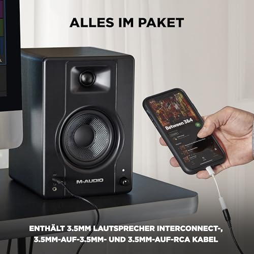 M-AUDIO BX4 - Aktive 120-Watt Desktop-Computerlautsprecher/Studiomonitore für Gaming, Musikproduktion, Live-Streaming und Podcasting (Paar)