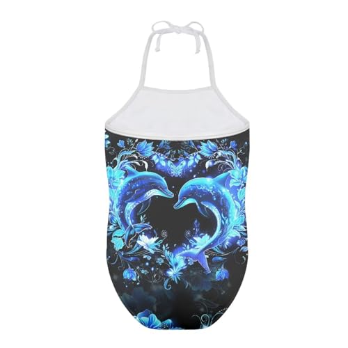 Image of Girls One Piece Swimsuit Summer Quick Dry Beach Sport Bathing Suit Halter Strap 1-10 Little Kids Toddler Swimwear