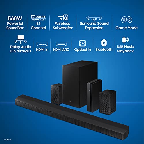 Image of (Refurbished) Samsung Soundbar 5.1ch Soundbar with Built-in Centre Firing Speakers & Subwoofer (HW-B670 /XL) (Black)