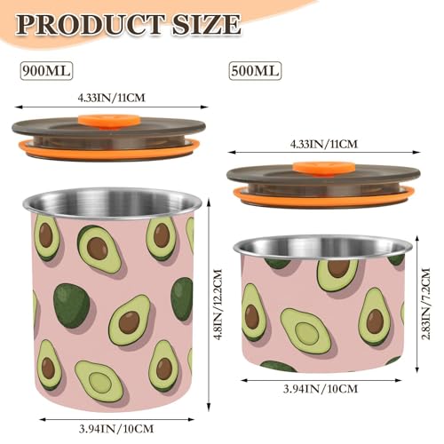 Envase de Café Acero Inoxidable Domiking 900ml Rosa Aguacate miniatura 2