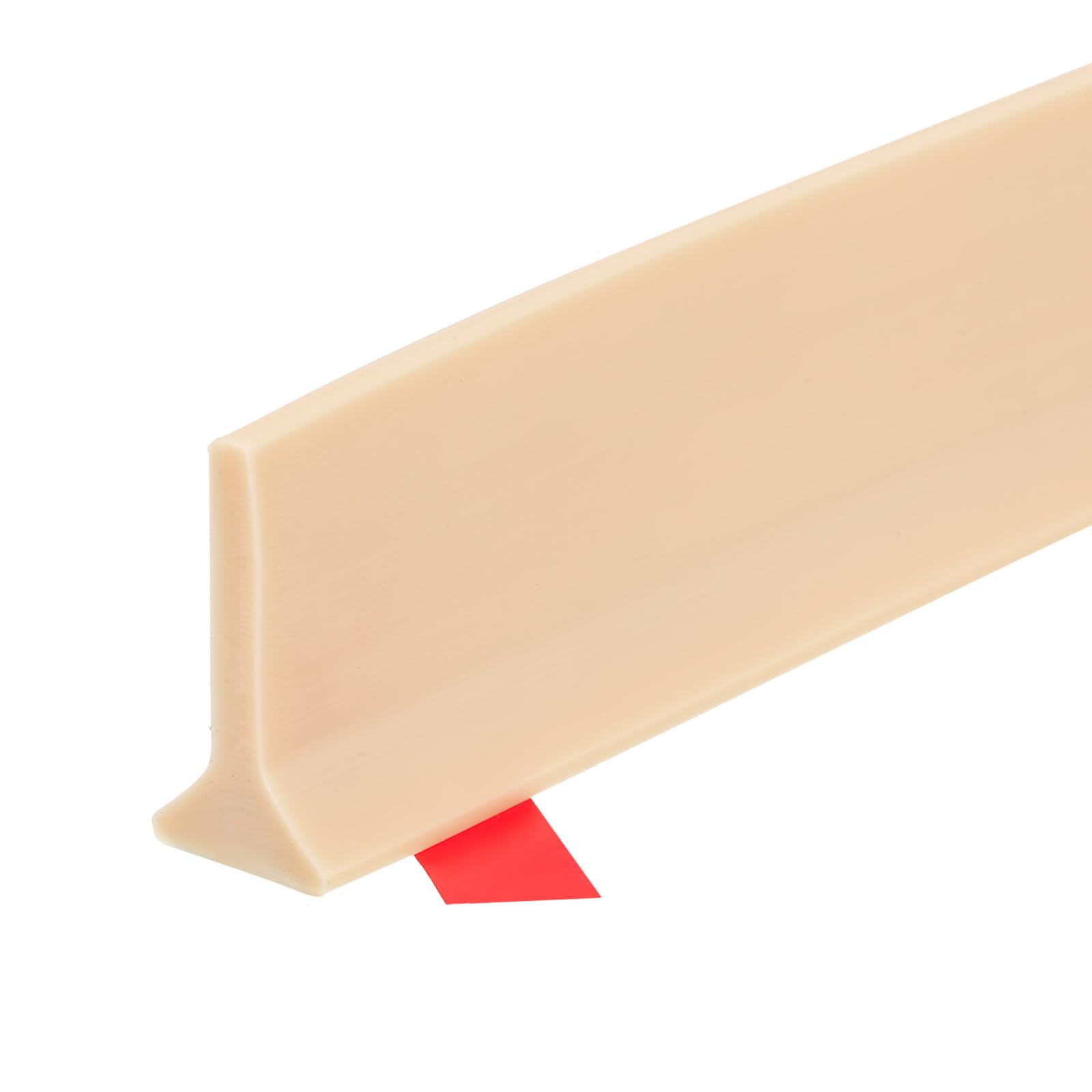 sourcing map 67 Inch Collapsible Shower Barrier Stopper T-Shape Water Splash Guard Blocker for Bathroom Kitchen Countertop Wet and Dry Separation, Khaki