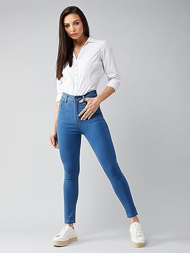 Image of Dolce Crudo Women's Skinny Fit High Rise Cropped Length Stretchable Denim Jeans