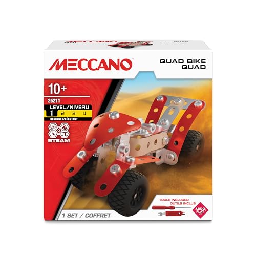 BANDAI Mecano Quad Bike – Juego de construcción – 85 Piezas, Herramientas Reales, Manual Incluido – Kit para Montar un Quad – Nivel Principiante – Juguete para niños a Partir de 10 años – APM11114