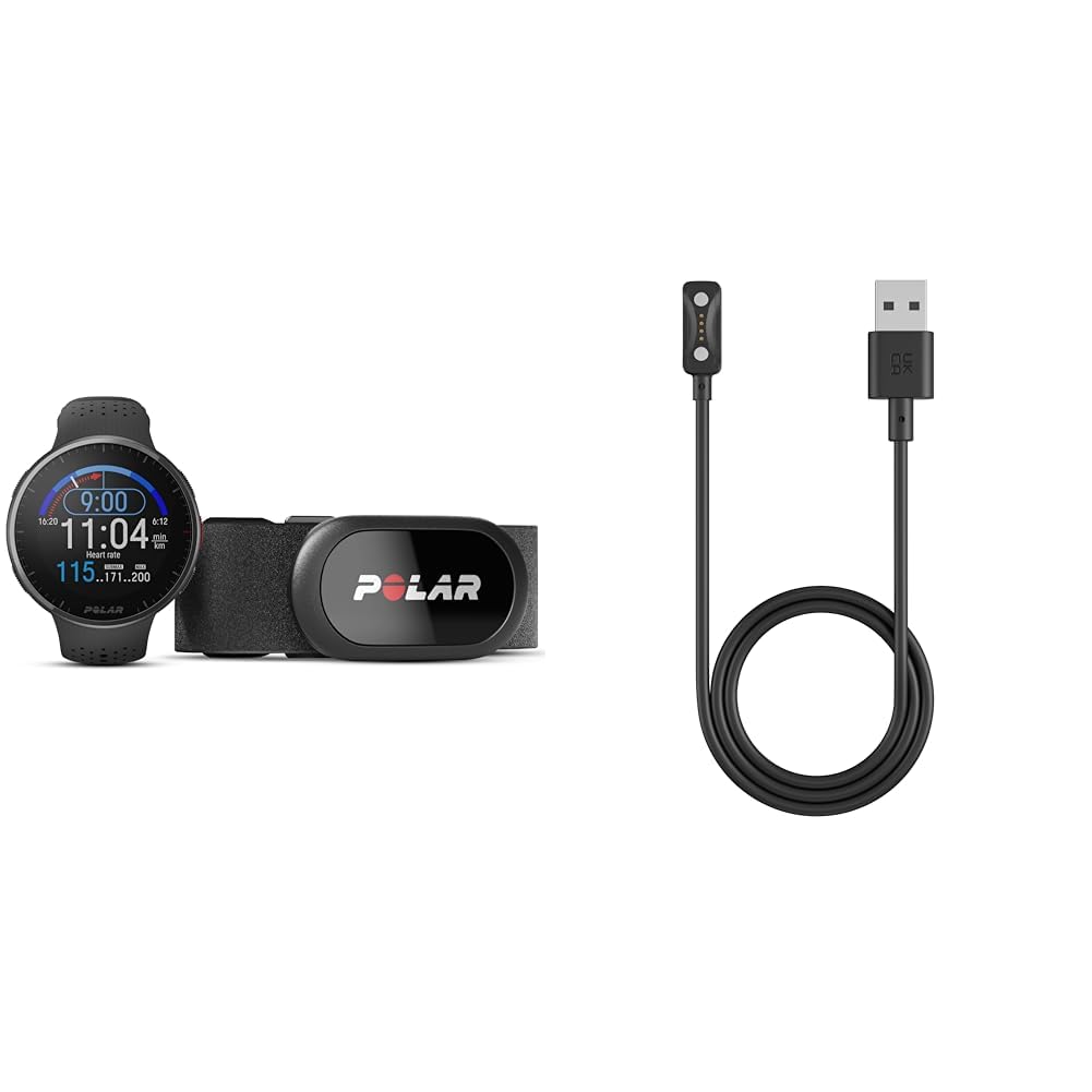 Polar Pacer Pro & H10 – Moderne GPS-Sportuhr & Herzfrequenzsensor & USB-Ladekabel für Sportuhren & Fitnessuhren