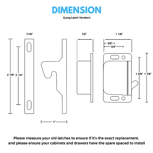 Eurizen RV Drawer Latches and Catches, Eurizen 6 Pack RV Cabinet Door Latches and Catches, 10 Pull Force Latches for Home and Cabinet Doors, Ideal for RV, Camper, Motor, Home, Trailor - Image 3