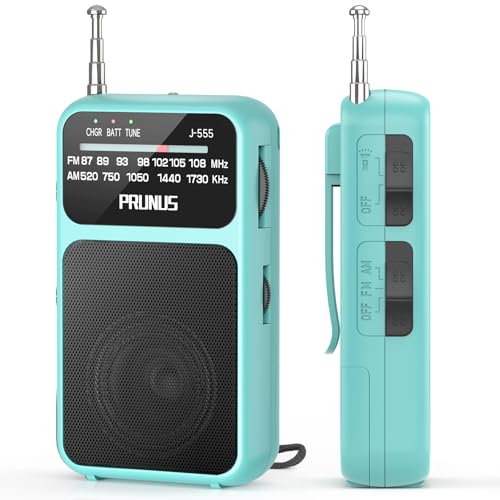 Petite Radio Portable a Piles, PRUNUS J-555 Mini Radio FM Portable avec Rechargeable Batterie 800mAh, Excelente Recepción, TransistorRadio FM de Poche Idéal...