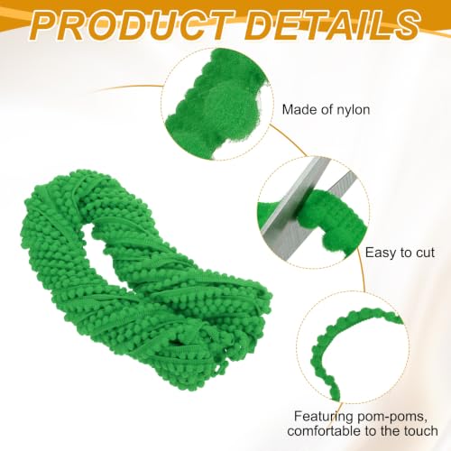 Cinta de flecos con pompones verde claro, accesorio de costura para manualidades y hogar 4