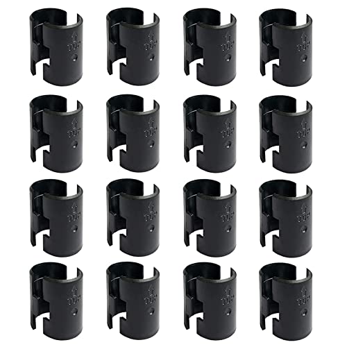Image of WAFJAMF 32 Pcs 16 Pairs Wire Shelving Shelf Lock Clips for 1 inch Post Black