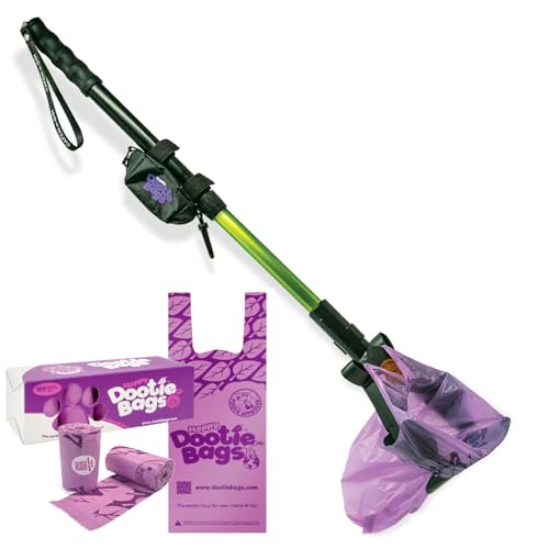 GoGo Stik, Catch-N-Go! Hybrid Catcher Scooper, Includes Strap on Roll Bag Dispenser with 10 Rolls Happy Dootie Bags. Clean, Quick, and Convenient.