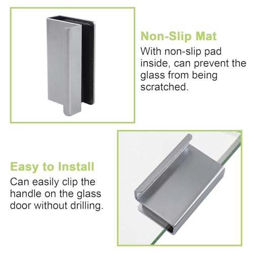 Image of Glass Finger Edge Pull, 4Pcs Cabinet Finger Pull Handle Glass Door Clips Cabinet Latch Clamp Concealed Handle for Display Glasscase Door (Pearl Chrome)
