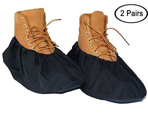 2 Pairs Non Slip waterproof Reusable shoe Covers for contrators and Carpet Floor