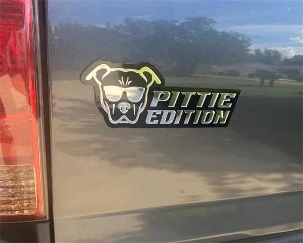 Image of Pitbull Dog Edition 3D Badge Laser Cutting Emblem, Automotive Decals Stickers for Truck, RV, Boat Exterior Decoration, Fun Animal Decor Car Accessories Gifts