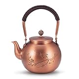 Handmade Solid Copper Tea Pot Kettle Stovetop Teapot Thick Engraved Copper Tea Pot Kettle Stovetop T