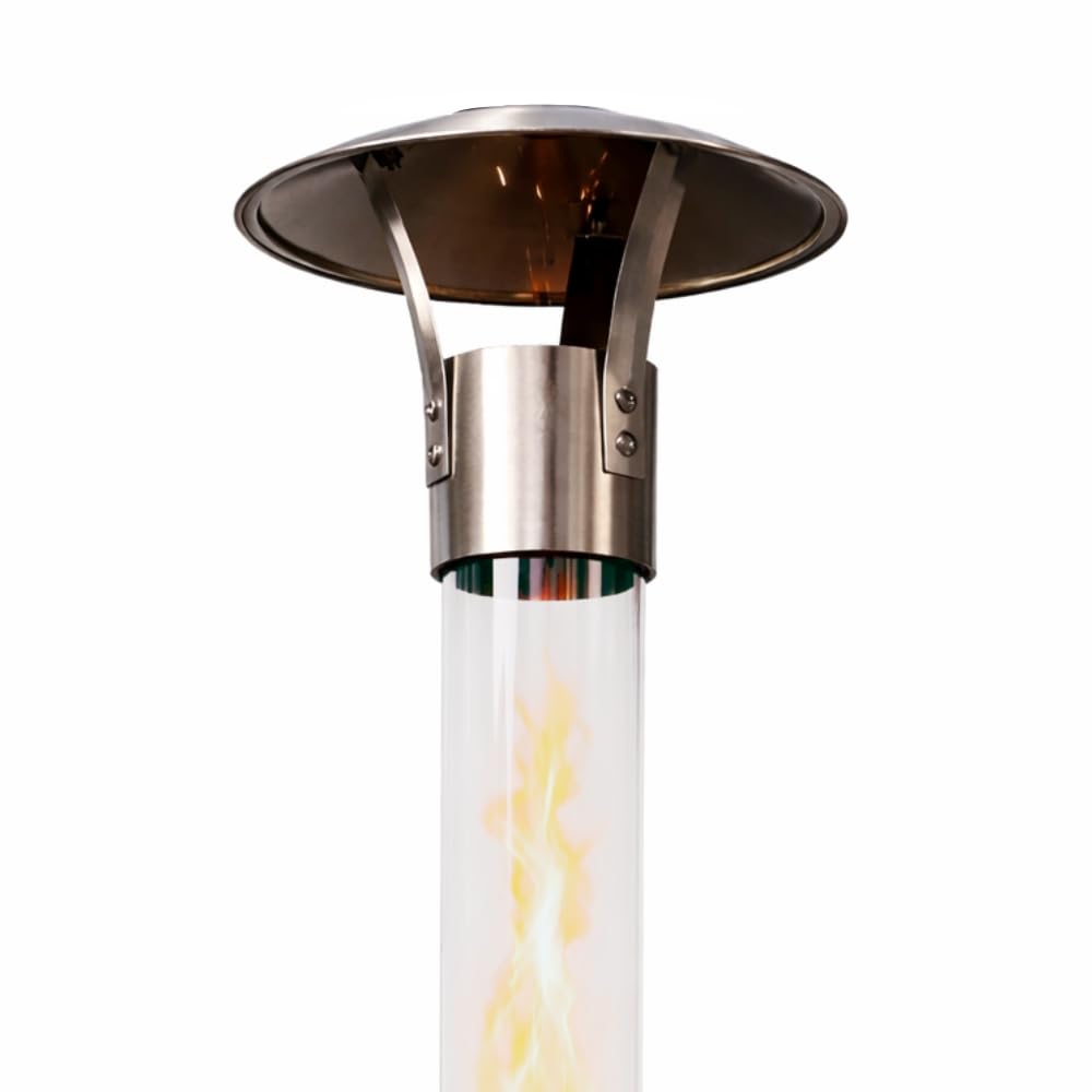 GARDENFLARE Pare-étincelles pour tuyau de feu, embout en acier inoxydable avec effet chauffant - Diamètre : 25 cm - Accessoire pour tuyau de feu à granulés, colonne de feu et torche de jardin