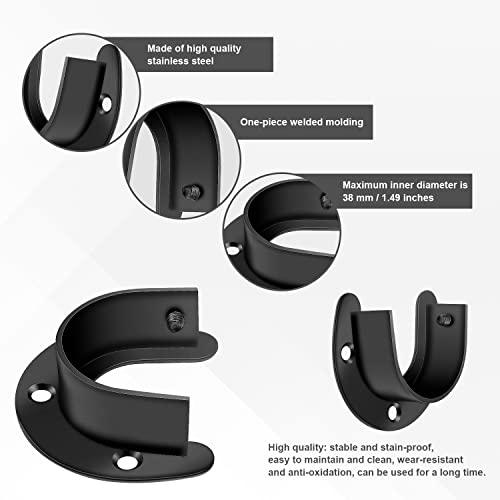 MYLERCT 2 Pezzi Nero Supporto Asta Armadio - Presa...