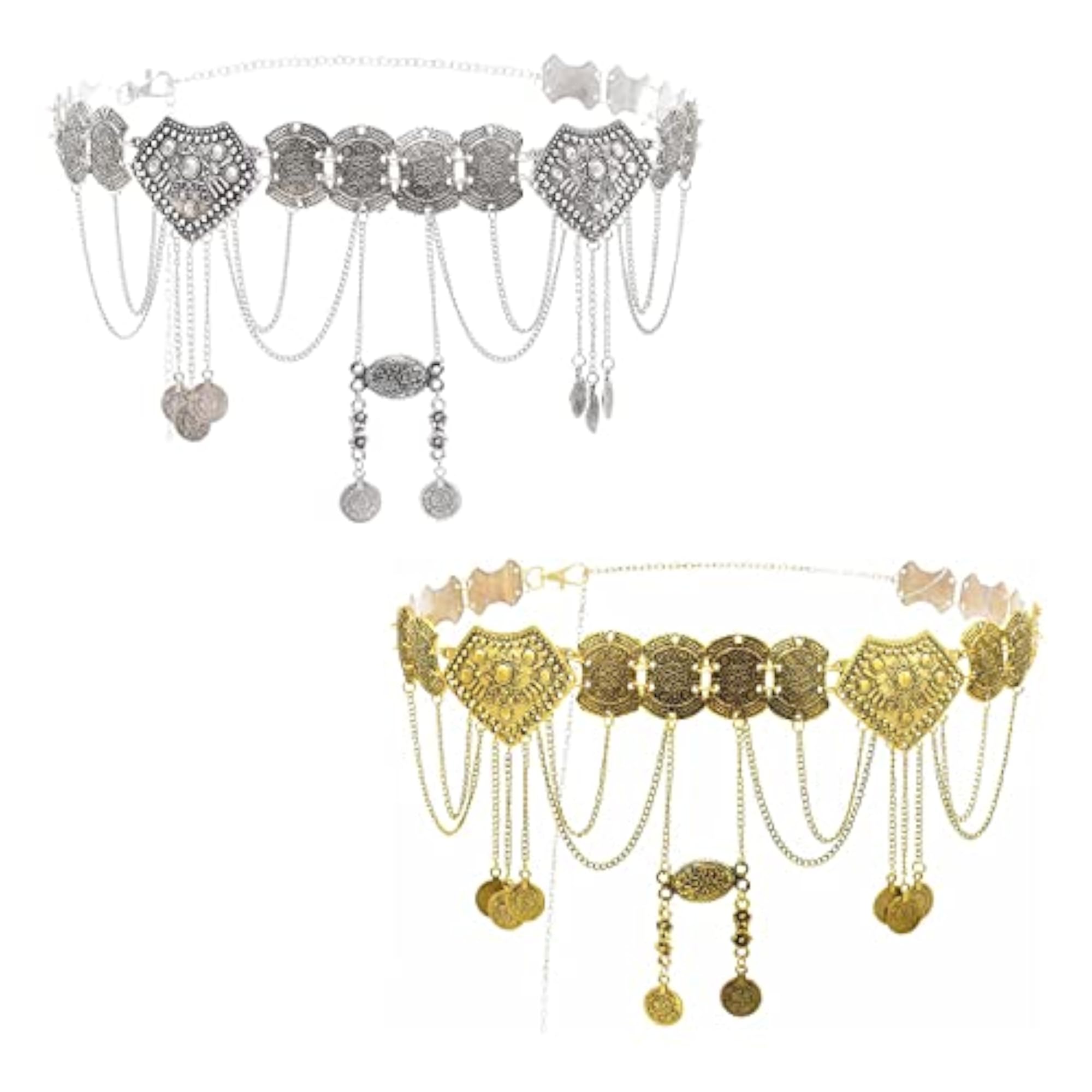 Alloy Silver Belly Dance Waist Chain with Tassels