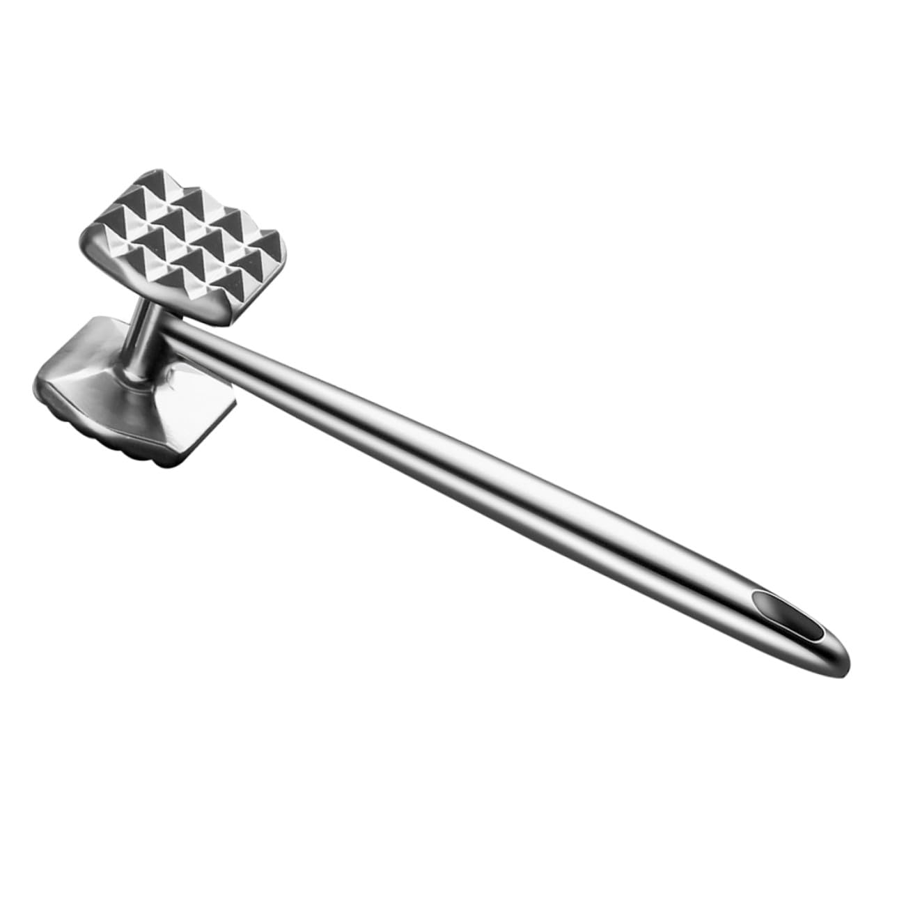 Edelstahl Fleischklopfer mit Ergonomischem Griff Fleischzartmacher Hammer für Steak und Geflügel Vielseitiges Küchenwerkzeug mit Rutschfestem Griff und Aufhängeöffnung für BBQ und