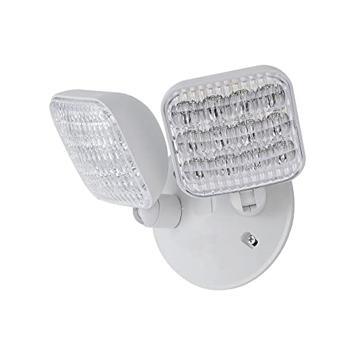 TANLUX Emergency Remote Head Lighting, 1 Pack Double Head Emergency Light, UL Listed, Multi Voltage 3.6 to 24 Volt Input, 2 by 3 Watts, 2 by 180 Lumen, White by TANLUX - Used condition - US$17.45