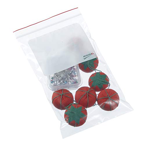 Minigrip Red Line Mgrl2W0508 Polyethylene (Ldpe/Lldpe Blend) Clear Reclosable Bag, 8" Length, 5" Width (Pack Of 1000) #TOP4