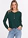 ANRABESS Women's Long Sleeve Waffle Knit Shirts Dressy Casual Loose Button Up V Neck Henley Tops 2026 Fall Basic Tee Blouse Deep Green Large