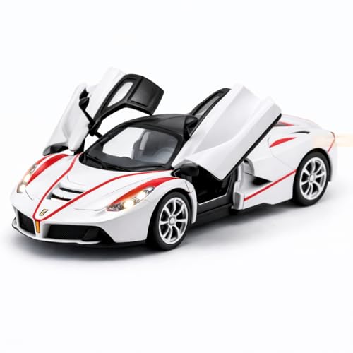 Image of LaFerrari Race Edition 1:36 Scale Die-Cast Metal Car Model - Openable Doors Pull-Back Alloy Italian Hypercar Collectible Racing Toy Car