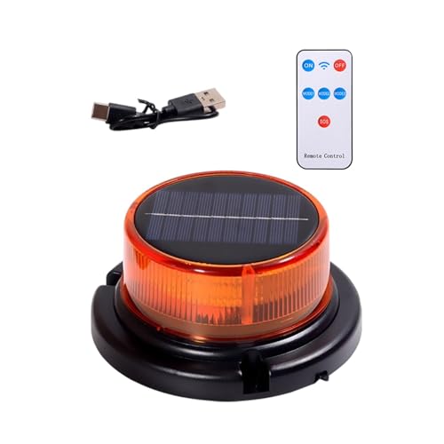 Luz de advertencia LED impermeable con carga solar para coche intermitente
