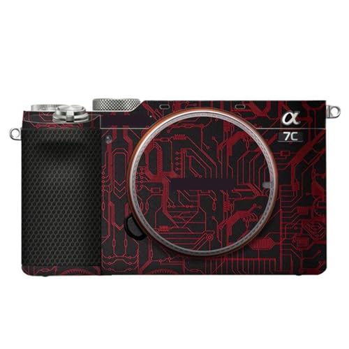 Sony A7C autocollant protection anti-rayures film boîtier photo circuit rouge