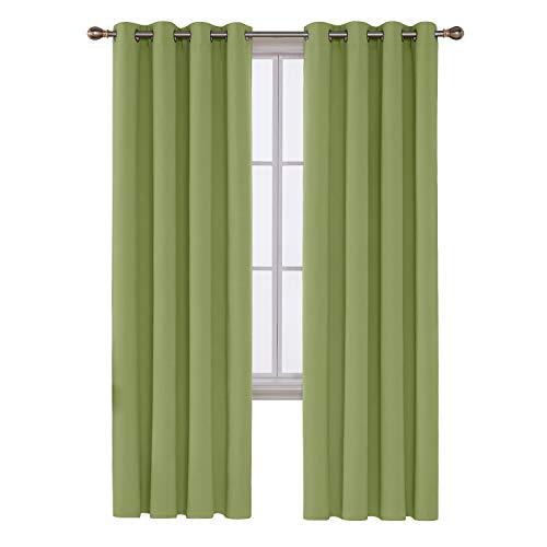 Image of Deconovo Decorative Blackout Thermal Insulated Window Treatment Panel Room Darkening Curtains for Bedroom, 52 x 95 in, Nile