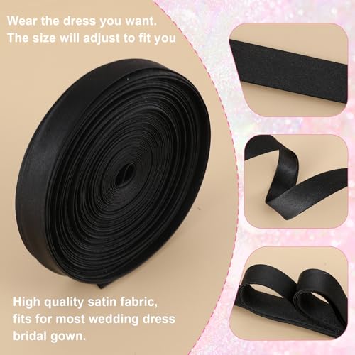 393.7 in Corset Lacing Women's Tie Back for Wedding Bridal Gown Lace Up Corset Satin Adjustable Dress Sash Cord Replacement3