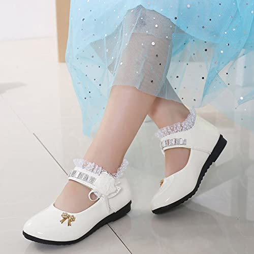 Girls Black Dress Shoes,Children Soft Girls Princess Shoes Baby Kid Leather Flower Dance Shoes Work Shoes 0-11 Years2