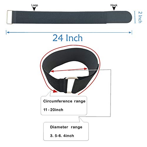 Yiwerder 6Pcs 24" X 2" Nylon Heavy Duty Reusable Hook And Loop Cinch Straps, Adjustable Fastening Securing Cable Straps, Black #TOP1