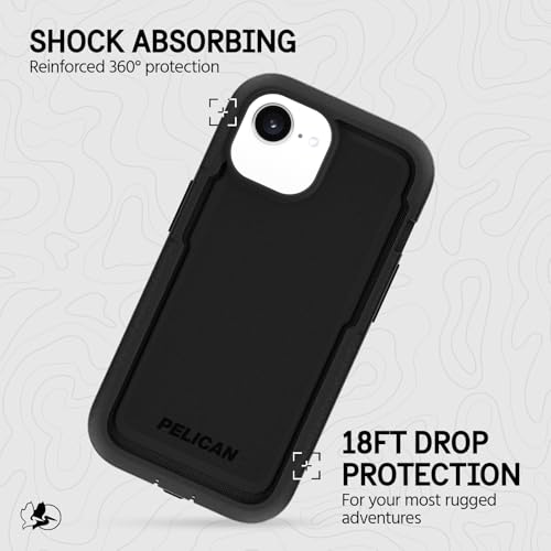 Pelican Voyager iPhone 16e (2025) / 15/14 / 13 Phone Case [Compatible with MagSafe] with 18ft Military-Grade Drop Protection - Heavy Duty Cover with Belt Clip Holster for iPhone 16e (2025) - Black by Pelican - Image 3