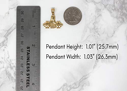 10k Weightlifting Dumbell Barbell Fitness Gym Trainer Charm Pendant Necklace2