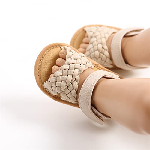 Ihpcare Baby Girl Sandals Summer Outdoor Infant Shoes Anti Slip Rubber Sole First Walker Newborn Sandals, 03 Apricot, 3-6 Months Infant #TOP1