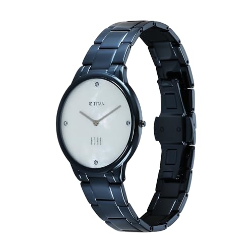 Image of EDGE Titan Metal Ladies Allure Quartz Analog Rich Mother of Pearl Dial Stainless Steel Strap Watch for Women-2734QM01