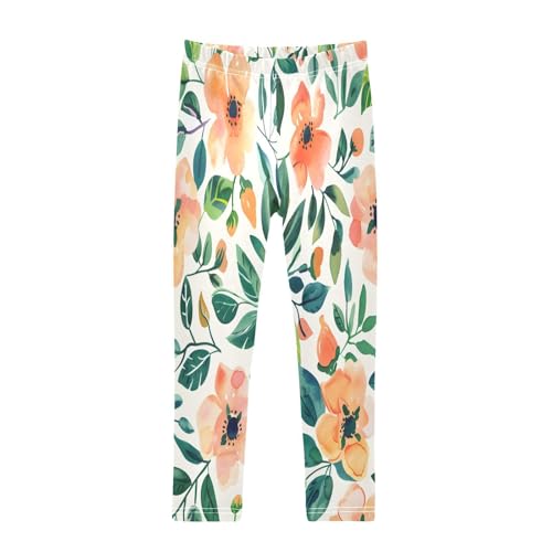 Bolaz Toddler Girls Leggings Printed Yoga Pants Leggings Watercolor Floral Patterns for Kids